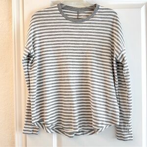 Aerie Gray and White Striped Top